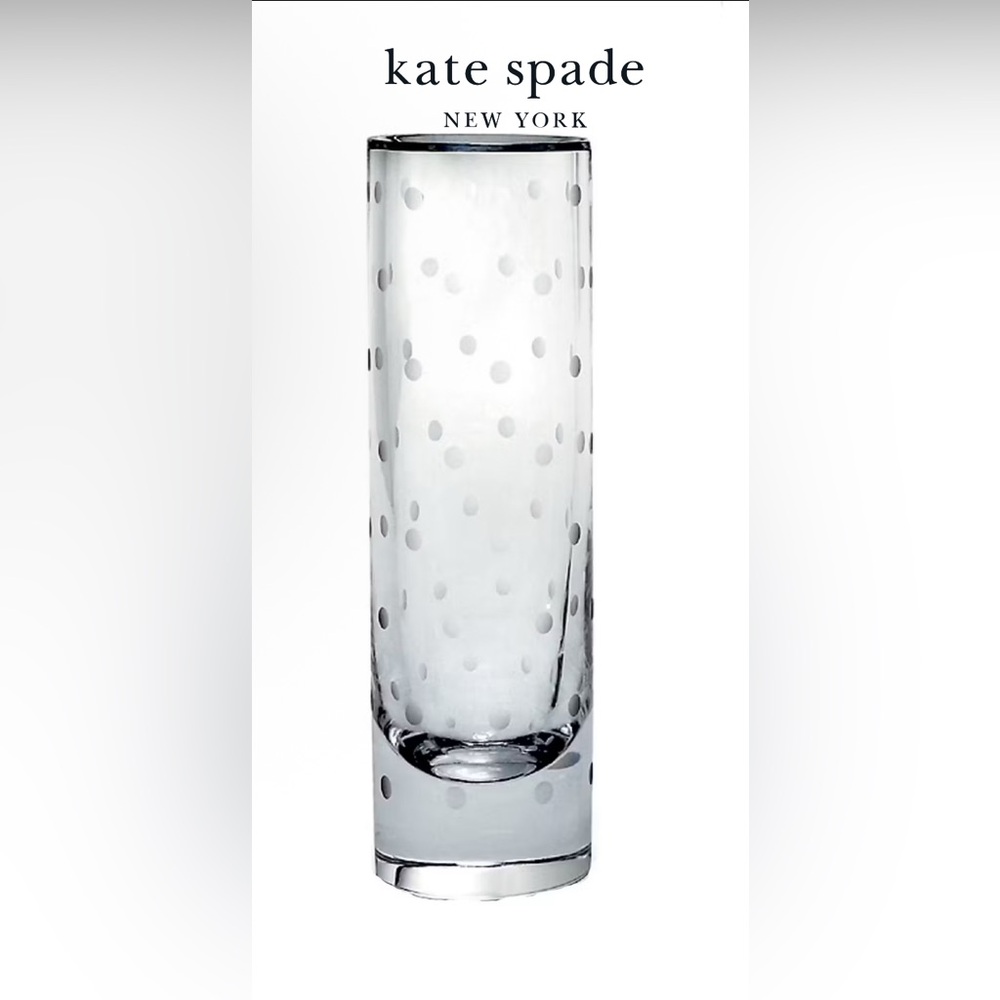 Kate Spade New York Larabee Dot Cylinder Bud Vase EUC